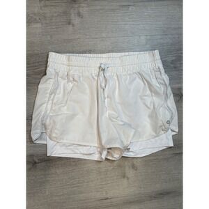 RBX Athletic Running Shorts White Lined Drawstring Waist Medium‎